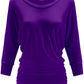 PLUS WOMEN'S V NECK 3/4 SLEEVE SHIRRING DOLMAN TOP