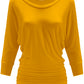 PLUS WOMEN'S V NECK 3/4 SLEEVE SHIRRING DOLMAN TOP