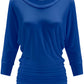 PLUS WOMEN'S V NECK 3/4 SLEEVE SHIRRING DOLMAN TOP