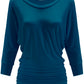 PLUS WOMEN'S V NECK 3/4 SLEEVE SHIRRING DOLMAN TOP