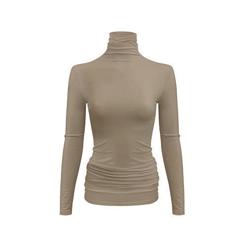 PLUS Women Turtleneck Fleece Lined Base Layer Tops