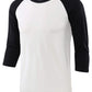 PLUS Mens 3/4 Sleeve Baseball Shirts