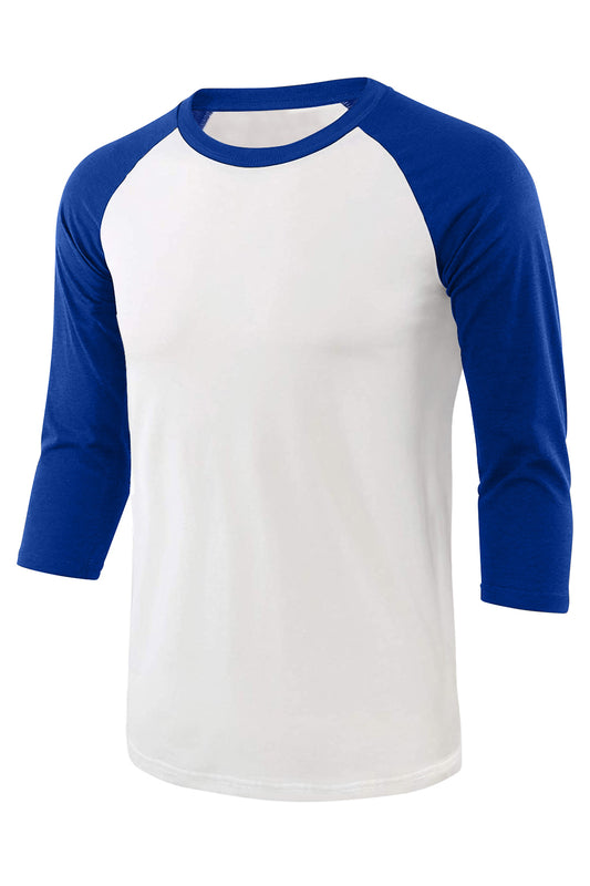 PLUS Mens 3/4 Sleeve Baseball Shirts