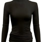 PLUS Women Turtleneck Fleece Lined Base Layer Tops