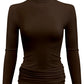 PLUS Women Turtleneck Fleece Lined Base Layer Tops