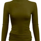 PLUS Women Turtleneck Fleece Lined Base Layer Tops