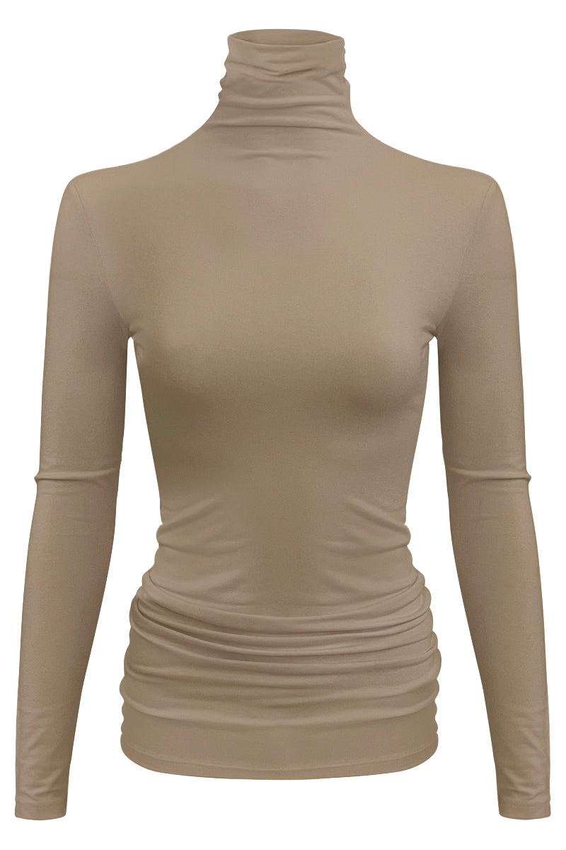 PLUS Women Turtleneck Fleece Lined Base Layer Tops