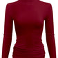 PLUS Women Turtleneck Fleece Lined Base Layer Tops