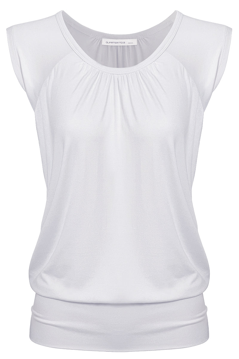 PLUS WOMENS SOLID SHORT SLEEVE SWEETHEART TOP