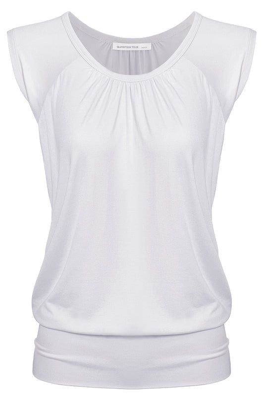 PLUS WOMENS SOLID SHORT SLEEVE SWEETHEART TOP